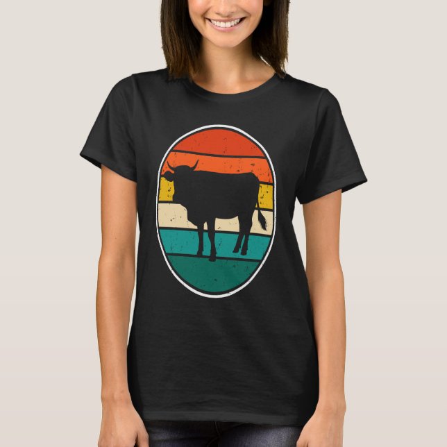 T-shirt Cow Sunset Vintage (Devant)