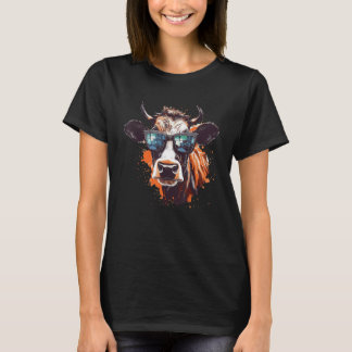 T-shirt Cow With Sunglasses Farmer 4
