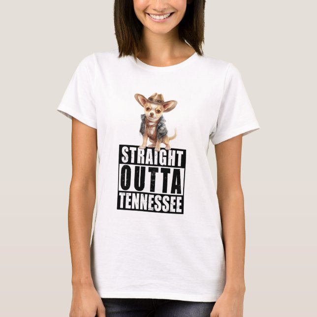 T-shirt Cowboy Chihuahua En Plein Tennessee (Devant)