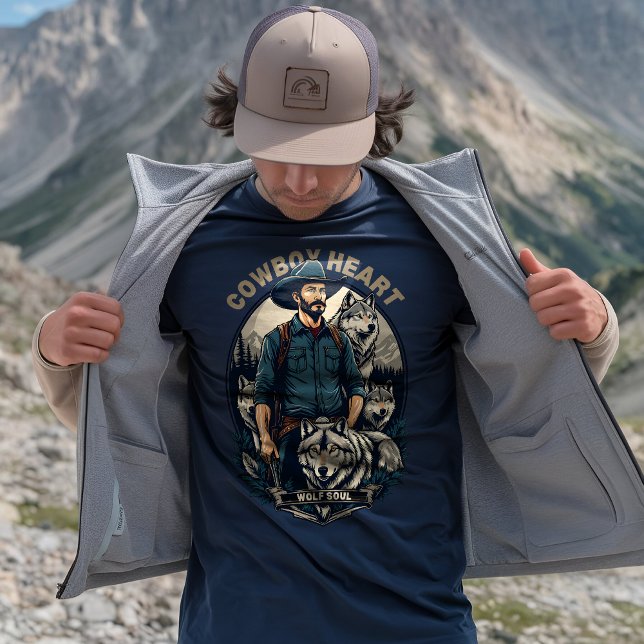 T-shirt Cowboy Coeur et âme de loup - Esprit sauvage (Créateur téléchargé)