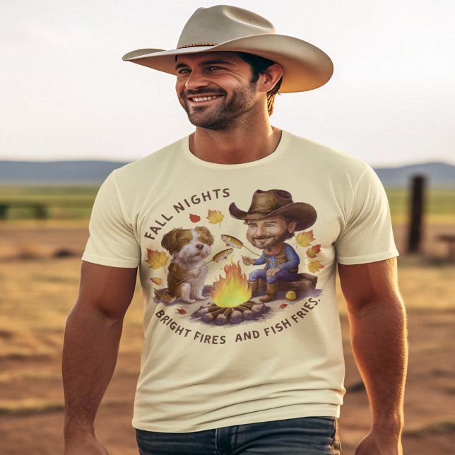 T-shirt Cowboy et vache chien cuisine automne poisson (Créateur téléchargé)