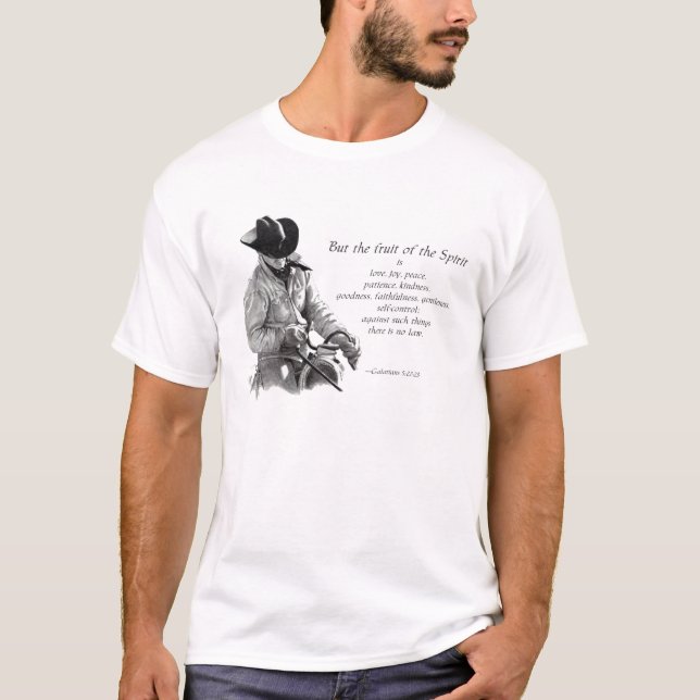 T-SHIRT COWBOY : FRUIT DE L'ESPRIT : ART DE CRAYON (Devant)