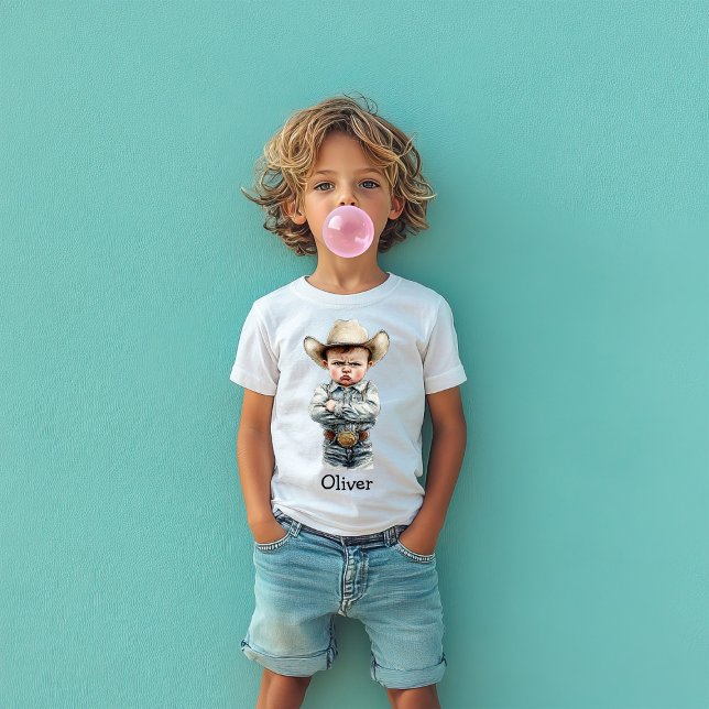 T-shirt Cowboy Grognon Personnalisé en Tenue de Denim (Créateur téléchargé)