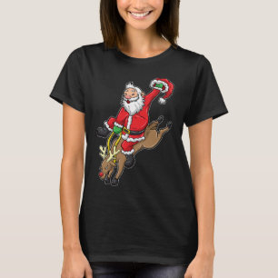 T-shirt Cowboy Père Noël Xmas Reindeer Rodéo Noël À Texa