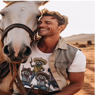 T-shirt Cowboy Raccoon
