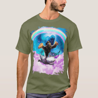 T-shirt Cowboy Space Sloth Riding Aolotl Hotdog