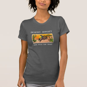 T-shirt Cowboy Vintage du désert au coucher du soleil