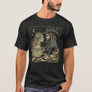 T-shirt Cowboy Western Country Fille aux Cheveux Longs Rom