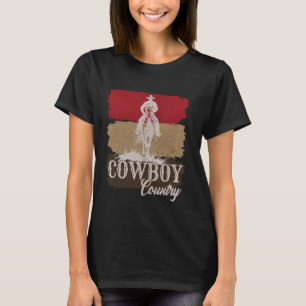 T-shirt Cowboycore Cowboy Sur Un Cheval Élevant Cowboy Aes