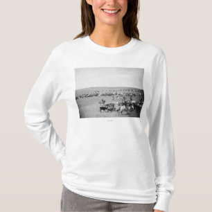 T-shirt Cowboys avec des bétail sur la photographie de