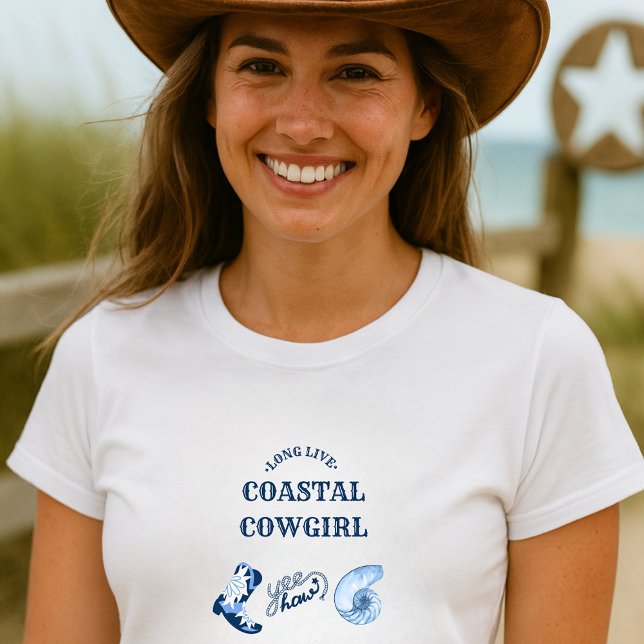 T-shirt cowgirl côtière bleue (Créateur téléchargé)