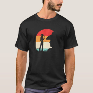 T-shirt Cowgirl Coucher de Soleil Vintage Pour Femmes Fill