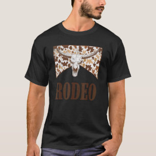 T-shirt Cowgirl de Rodéo Crâne de Taureau Léopard Vie Occi
