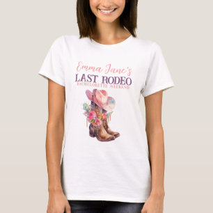 T-shirt Cowgirl Dernier Rodeo Rose Bachelorette