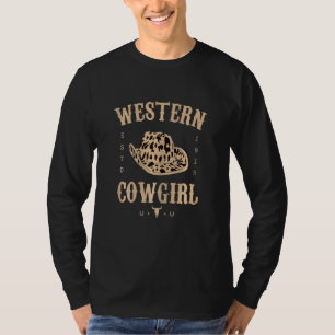 T-shirt Cowgirl Occidental Féminine Yeehaw Hippie Bohème V