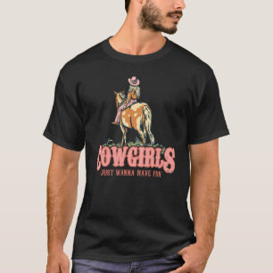 T-shirt Cowgirl Rétro à Cheval Cowgirl Veut S'amuser