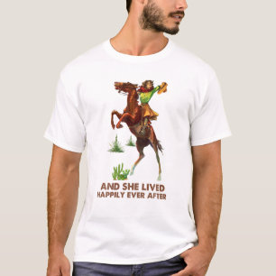 T-shirt Cowgirl Riding Elle A Vécu Heureusement Jamais Apr