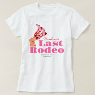T-shirt Cowgirl Rose Rouge Dernier Rodéo Enterrement de Vi