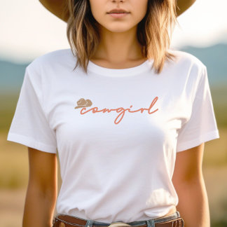 T-shirt cowgirl rose western minimaliste tendance