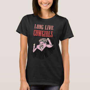 T-shirt Cowgirls Pink Leopard Cow Crâne Western Valentine