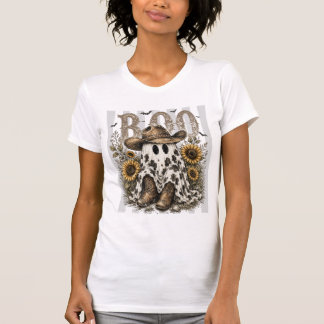 T-shirt “Cowprint Boo Haw Fantôme” T‑Shirt Western Hallowe