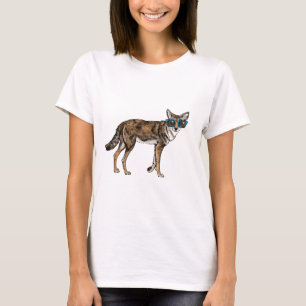 T-shirt Coyote drôle de hippie avec des lunettes de solei