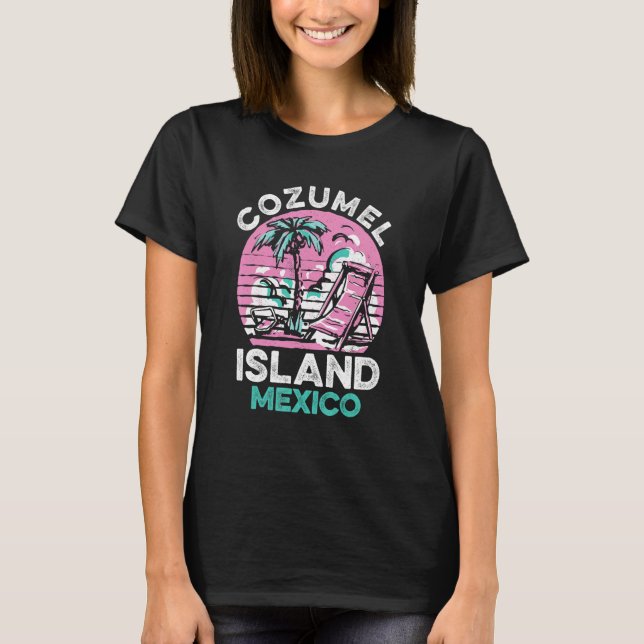 T-shirt Cozumel Mexico Beaches Retro Cool Distressed Graph (Devant)