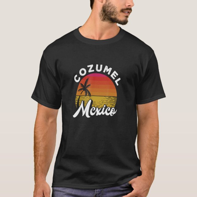 T-shirt Cozumel Mexique Plage Mexicaine Coucher de soleil  (Devant)