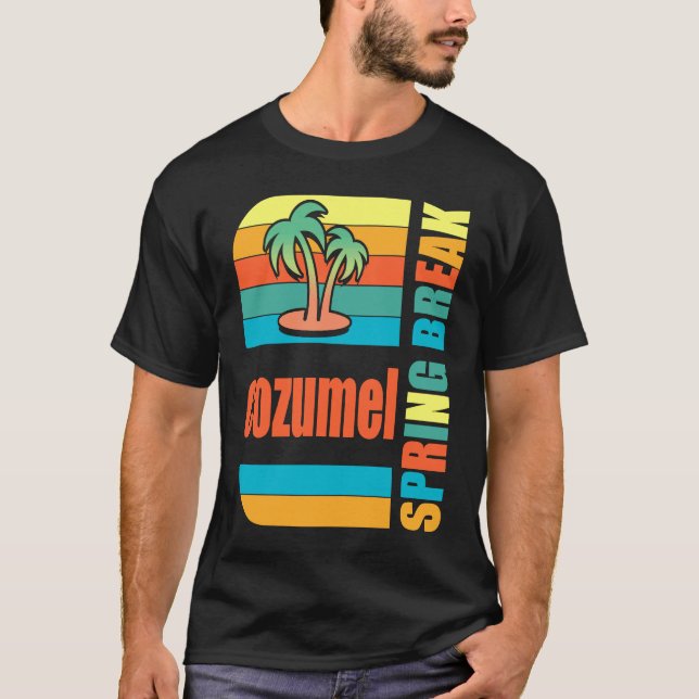 T-shirt Cozumel Spring Break High School Retro Beach Graph (Devant)