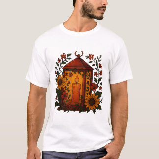 T-shirt Cozy Lantern with Sunflowers Art