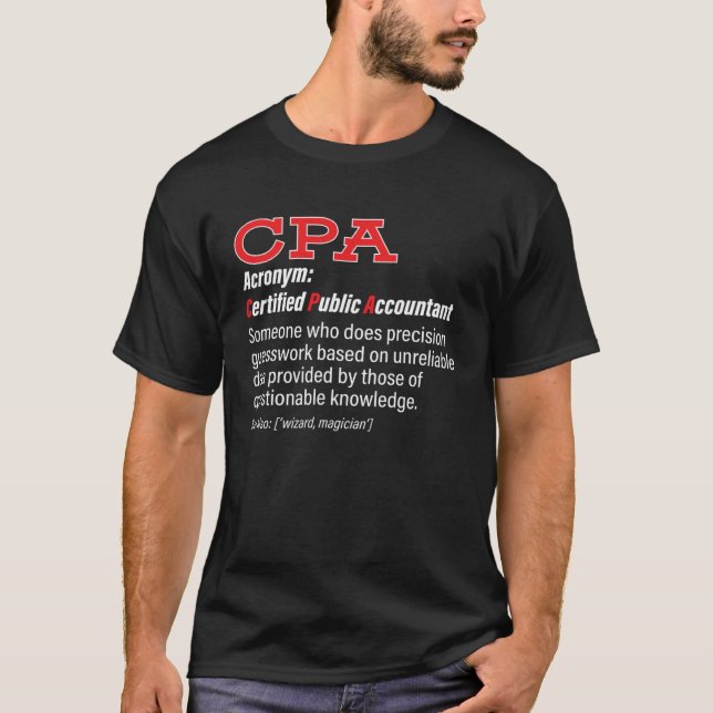 T-shirt CPA Definition Certified Public Accountant Account (Devant)