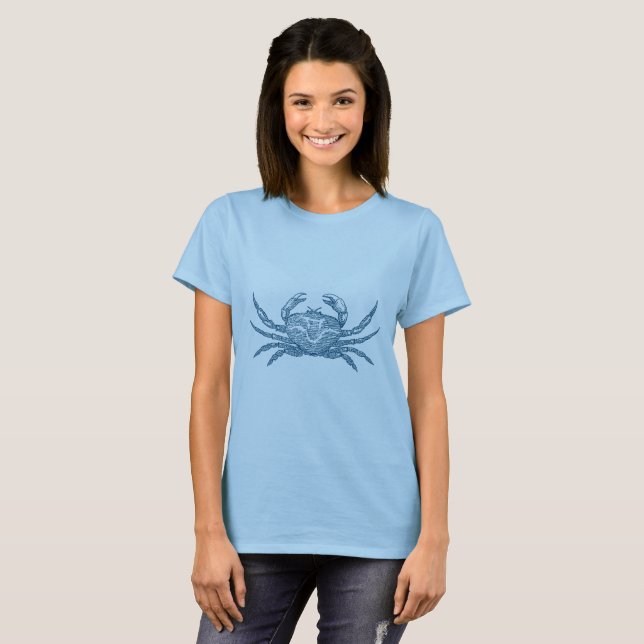 T-shirt Crabe - Bleu Océan (Devant entier)