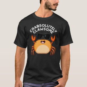 T-shirt Crabe Clawsome Funky Crab Pun Dark BG