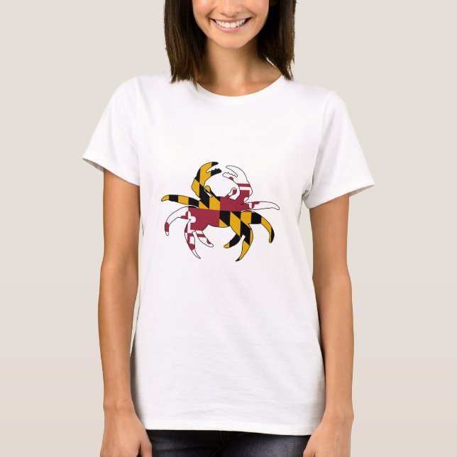 T-shirt Crabe de drapeau du Maryland (Devant)