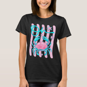 T-shirt Crabe Mignon Prépa Plage Été Drôle Côtiers Crabe