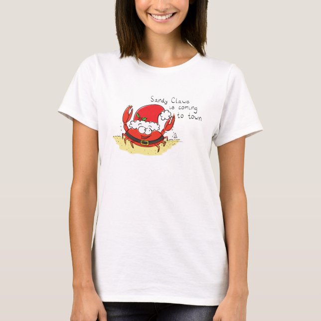 T-shirt Crabe Noël Tropical Funny (Devant)