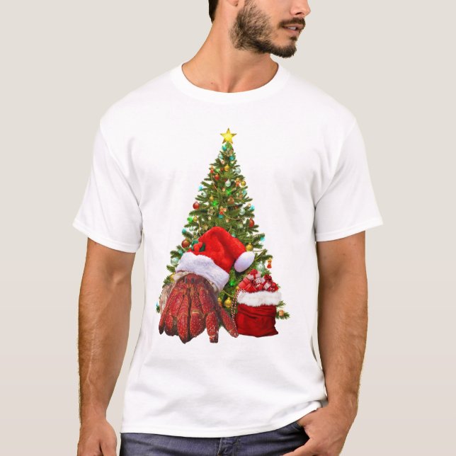 T-shirt Crabe père Noël Amusant Crabe de Noël Hermite Crab (Devant)
