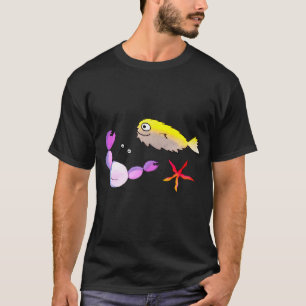 T-shirt Crabe, Poisson-globe et Étoile de mer