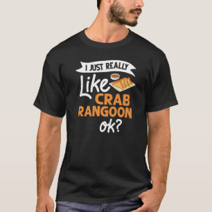 T-shirt Crabe Rangoon Crème Fromage Wontons Sauce de tremp