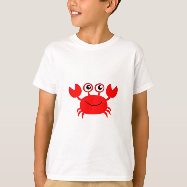 T-shirt Crabe rouge heureux de bande dessinée (Devant)
