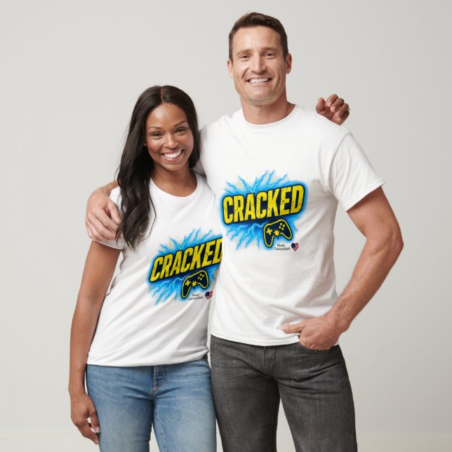 T-Shirt Cracked Gamer | Design de manette de jeu a (Unisexe)