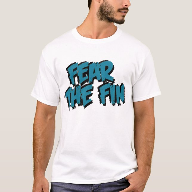 T-shirt Craignez le logo d'aileron (Teal) (Devant)