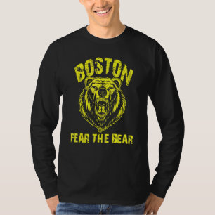 T-shirt Craindre Le Hockey Ours Soyez Conscient De Boston