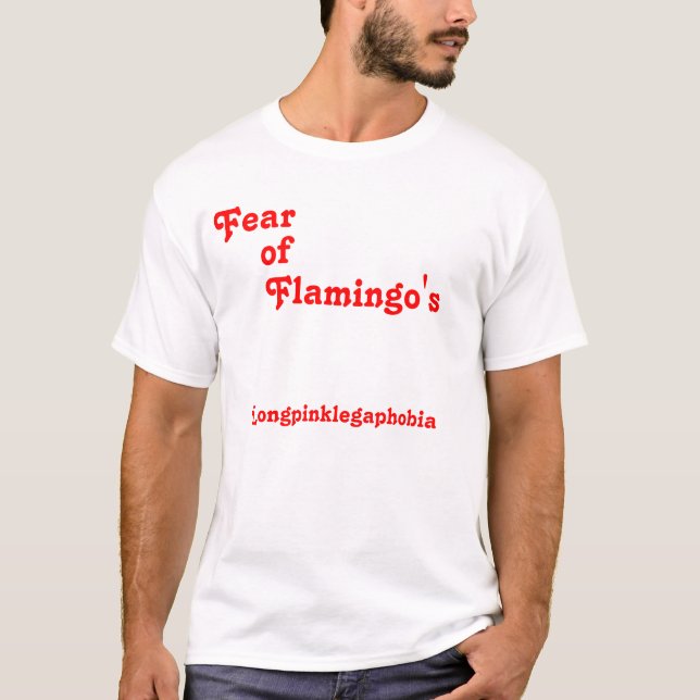 T-shirt Crainte, de, Flamant rose, Longpinklegaphobia (Devant)