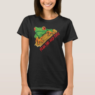 T-shirt Crainte Les Yeux Rouges Grenouille Arbre Rouge Aga