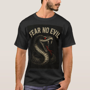 T-shirt CRAINTE NO EVIL - Fierce Black Cobra Snake Graphic