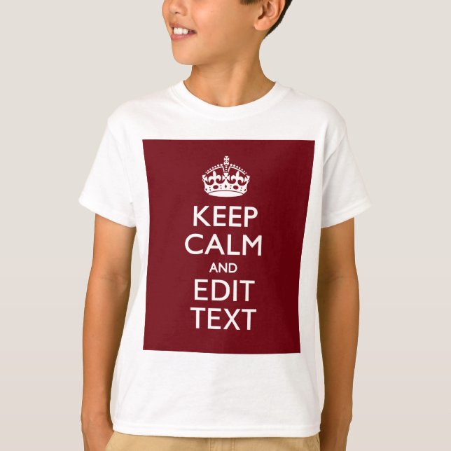 T-shirt Cranberry Wine Bourgogne Gardez Le Calme Demandez  (Devant)