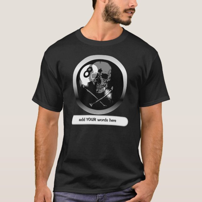 T-shirt crâne 8ball et os croisés (Devant)
