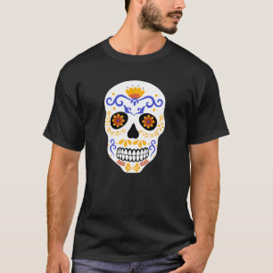 T-shirt Crâne à sucre bleu et orange hommes