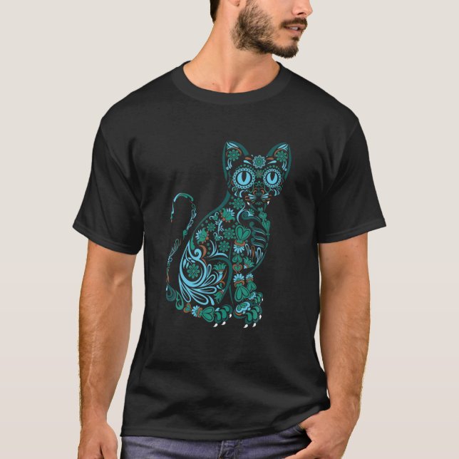 T-shirt Crâne à sucre de chat Jour des terres Kitten Lover (Devant)